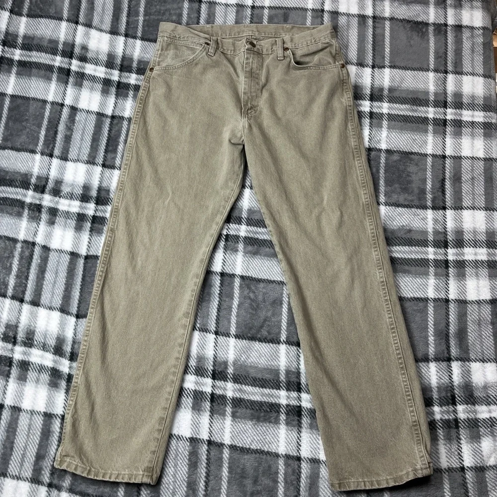 Wrangler‎ Jeans Mens 34x30 Beige 13MWZTD Cowboy Cut Straight Leg Vintage Western